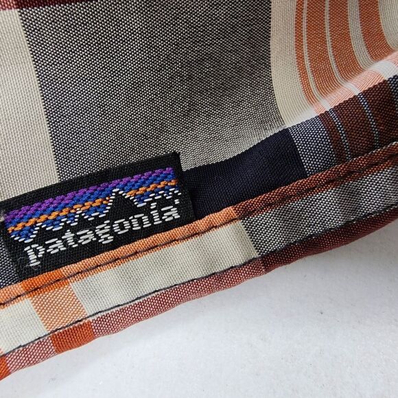 Patagonia El Ray Short Sleeve Plaid Snap Button Up Shirt Gray Orange Men’s M - Picture 5 of 5